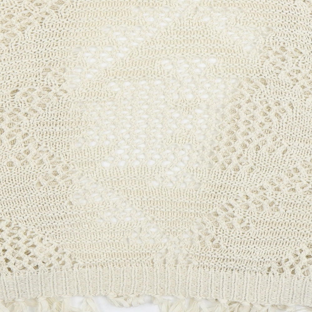 Matalan Womens Beige V-Neck Acrylic Cardigan Jumper Size S
