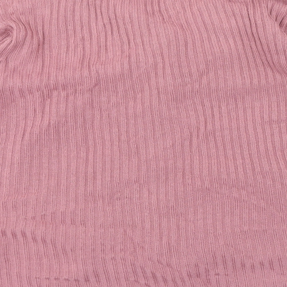 klassique Womens Pink Round Neck Acrylic Cardigan Jumper Size S