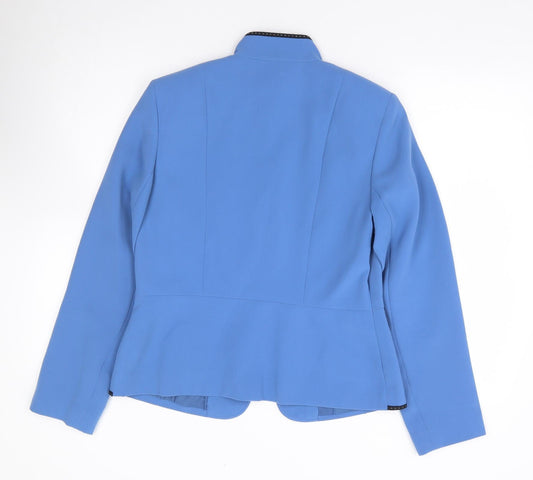 Dressbarn Womens Blue Jacket Size 6 Hook & Eye