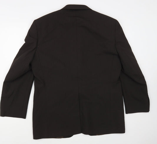 NEXT Mens Brown Striped Polyester Jacket Blazer Size 42