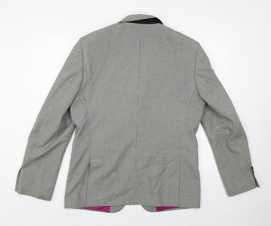 Marks and Spencer Mens Grey Houndstooth Polyester Jacket Blazer Size 42