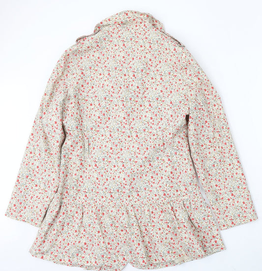 Debenhams Womens Multicoloured Floral Jacket Coat Size 12 Button
