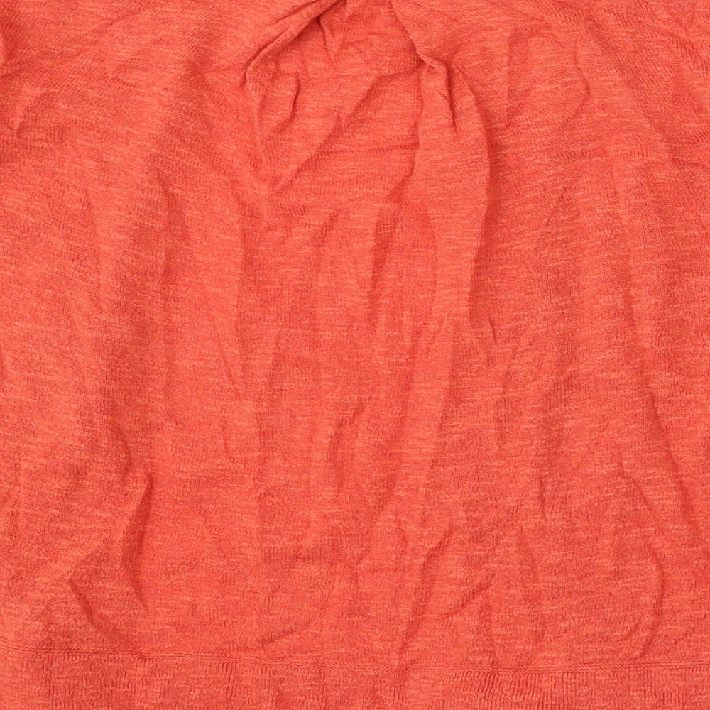 White Stuff Womens Orange V-Neck Cotton Cardigan Jumper Size 18