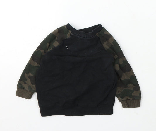 F&F Boys Multicoloured Camouflage Cotton Pullover Jumper Size 3-6 Months