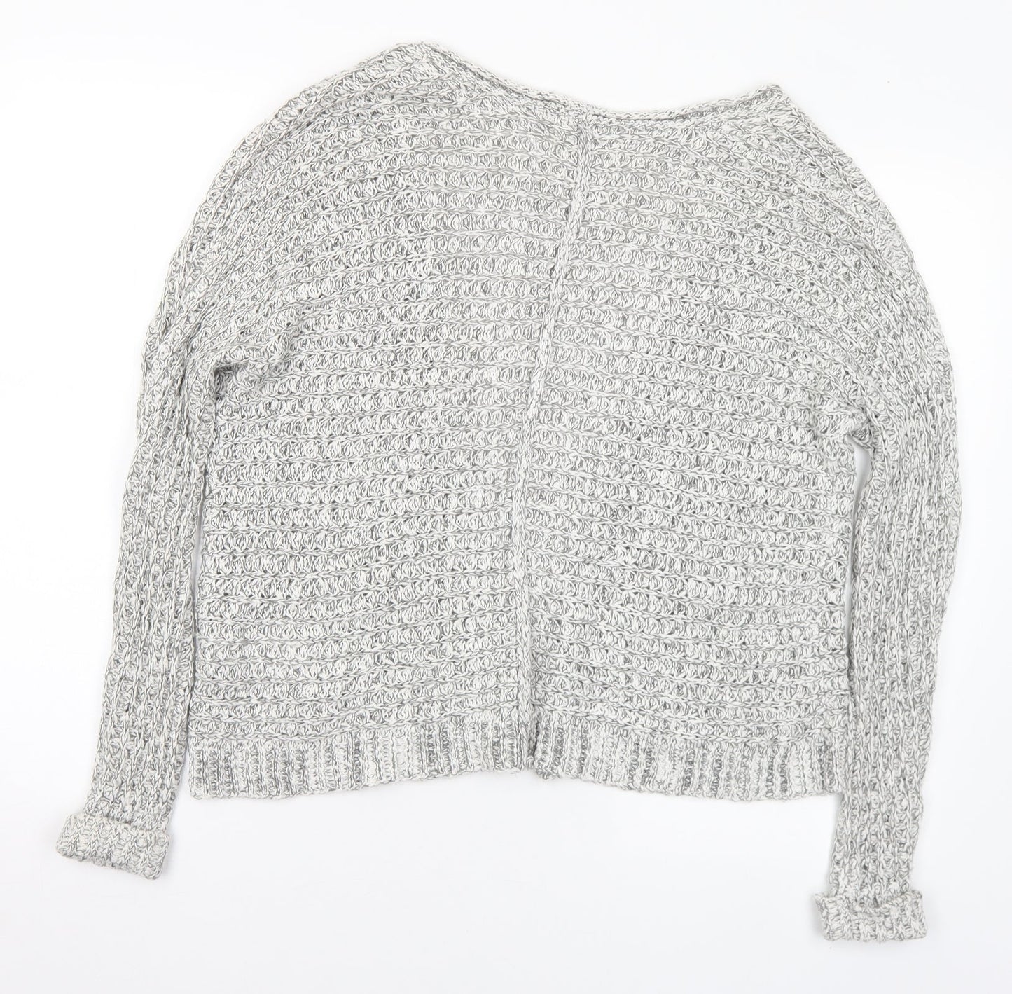 Hollister Womens Grey V-Neck Cotton Cardigan Jumper Size XS