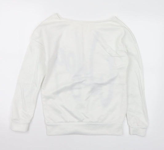 Preworn Womens White Polyester Pullover Sweatshirt Size S - Wifey