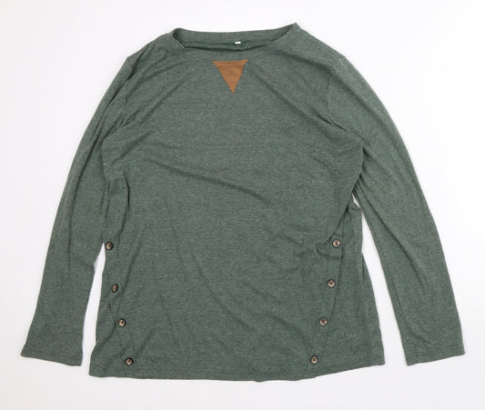 Preworn Womens Green Polyester Pullover Sweatshirt Size L