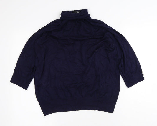 Wallis Womens Blue Viscose Pullover Sweatshirt Size 16