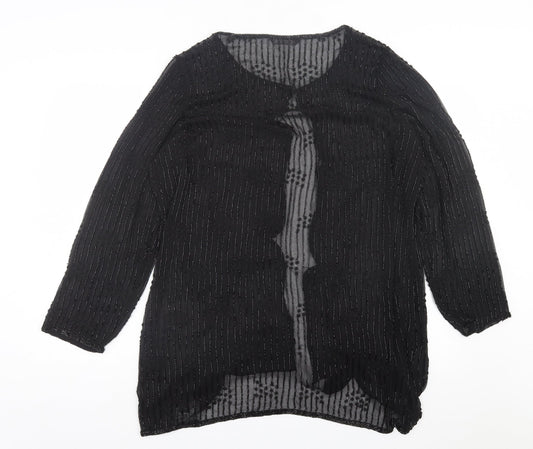ELVI Womens Black Jacket Size 12 Hook & Eye