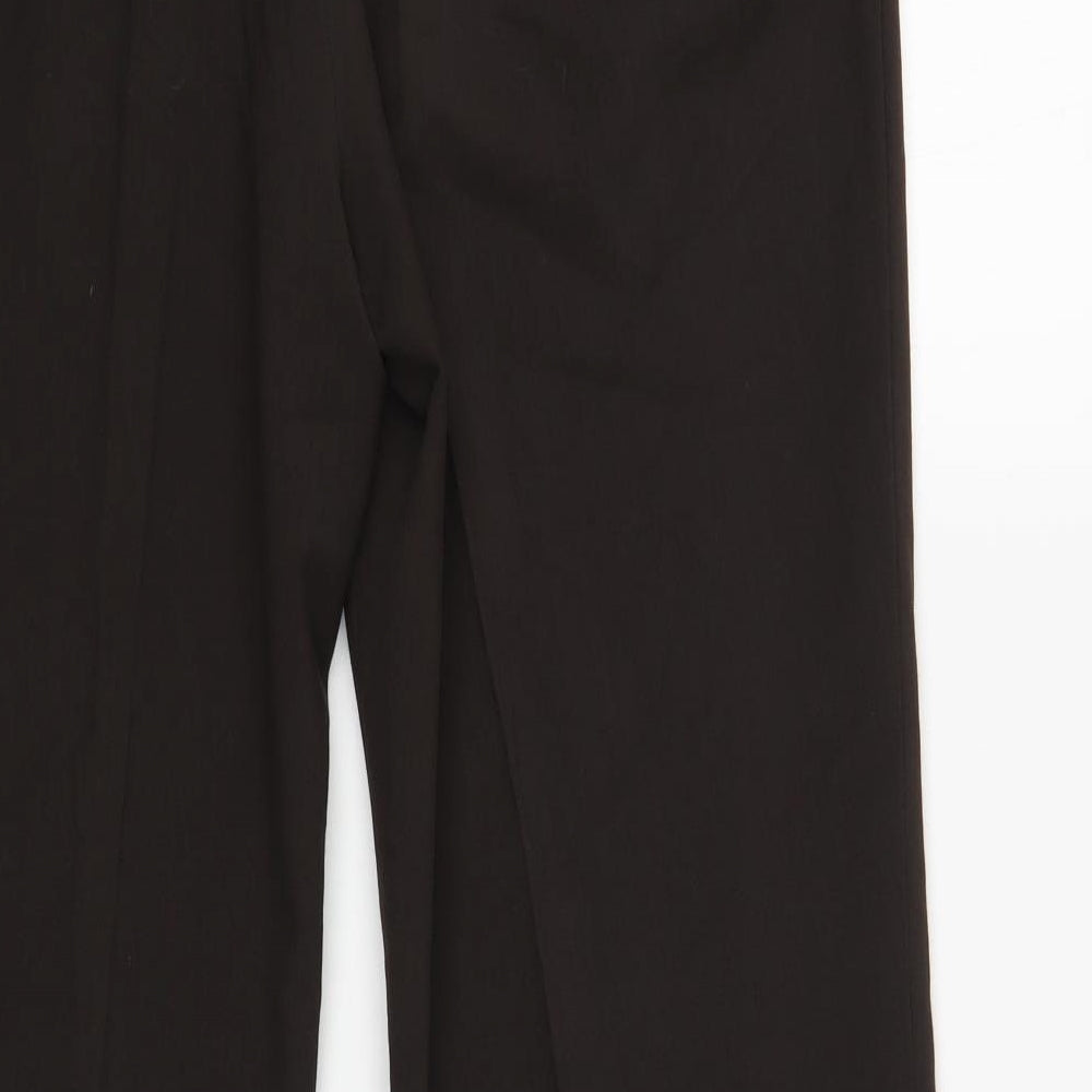 BASSINI Womens Brown Polyester Trousers Size 16 L30 in Regular Button