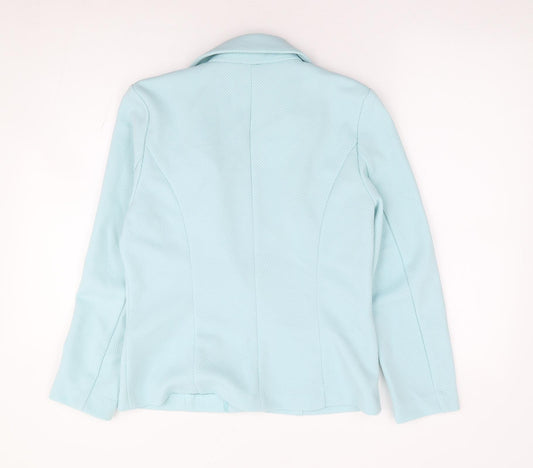 Preworn Womens Green Polyester Jacket Suit Jacket Size 10