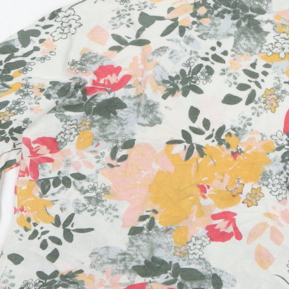 Marks and Spencer Womens Multicoloured Round Neck Floral Viscose Pullover Jumper Size 14
