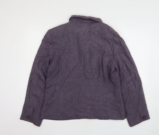 EWM Womens Purple Polyester Jacket Suit Jacket Size 16