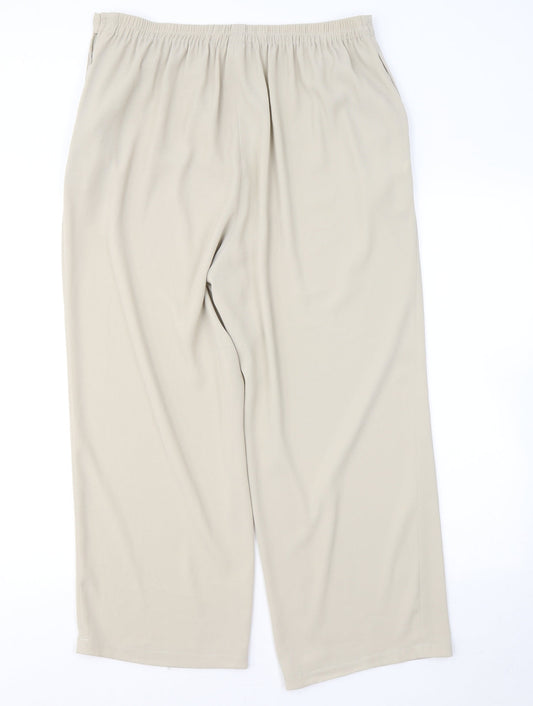 Platinum Womens Beige Polyester Trousers Size 18 L25 in Regular