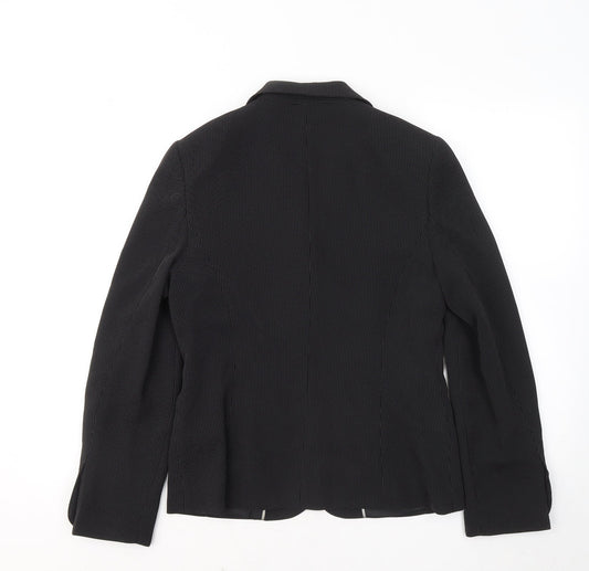 NEXT Womens Black Geometric Jacket Blazer Size 10