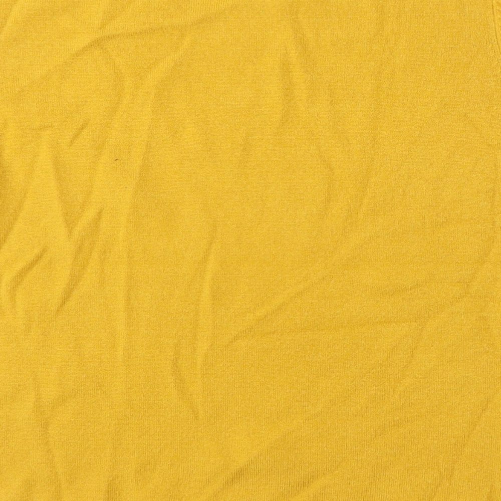 Marks and Spencer Womens Yellow Round Neck Acrylic Pullover Jumper Size 12