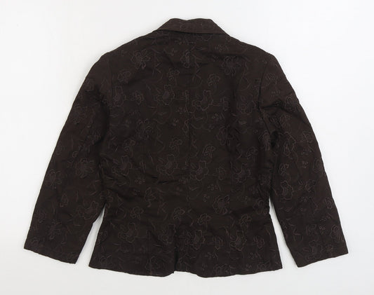 Marks and Spencer Womens Brown Jacket Blazer Size 8 Button
