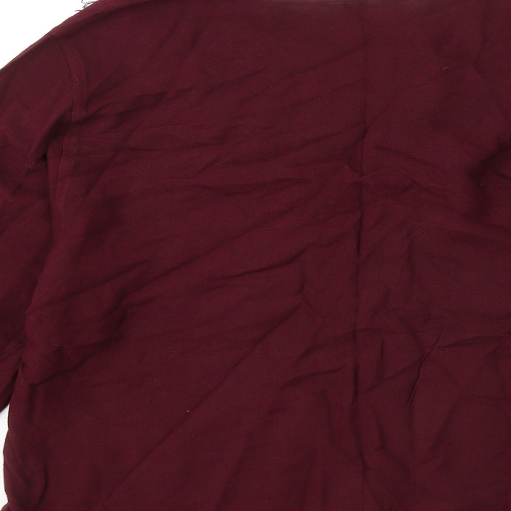 Oasis Womens Red Round Neck Rayon Pullover Jumper Size S