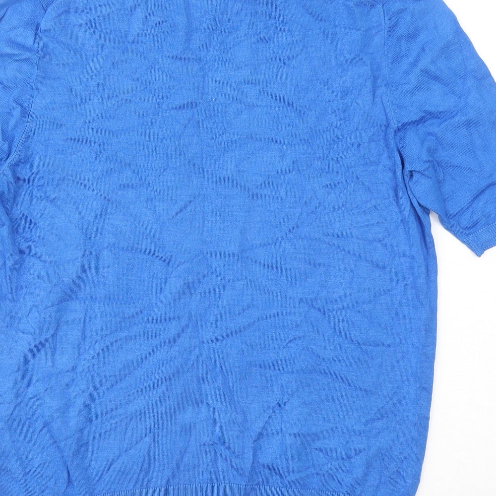 Marks and Spencer Womens Blue Round Neck Viscose Pullover Jumper Size 12