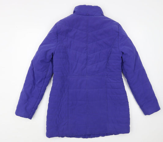 Bonmarché Womens Purple Quilted Jacket Size 10 Zip
