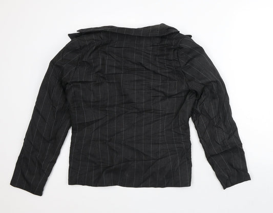 Etam Womens Grey Striped Jacket Blazer Size 14