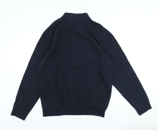 Easy Mens Blue Cotton Pullover Sweatshirt Size M