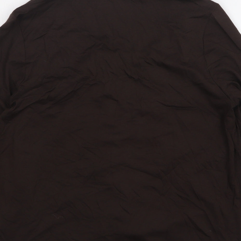 Marks and Spencer Womens Brown Round Neck Viscose Cardigan Jumper Size 12