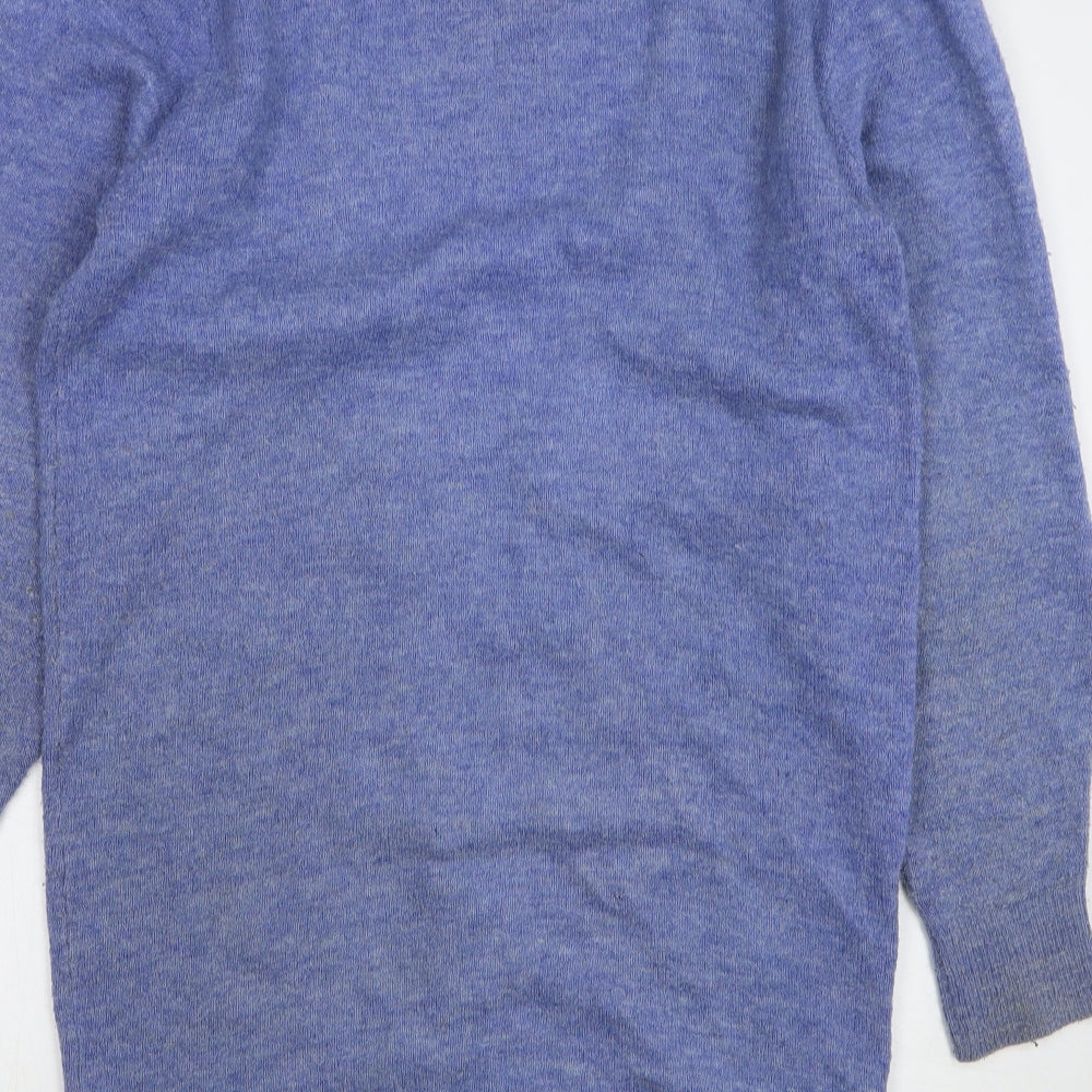 H&M Womens Blue V-Neck Acrylic Cardigan Jumper Size S