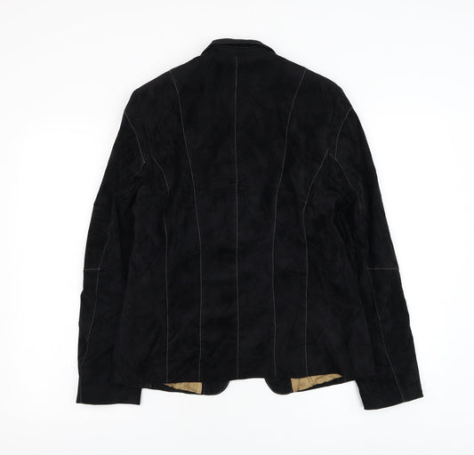 Laura Lebek Womens Black Jacket Blazer Size 10 Hook & Loop