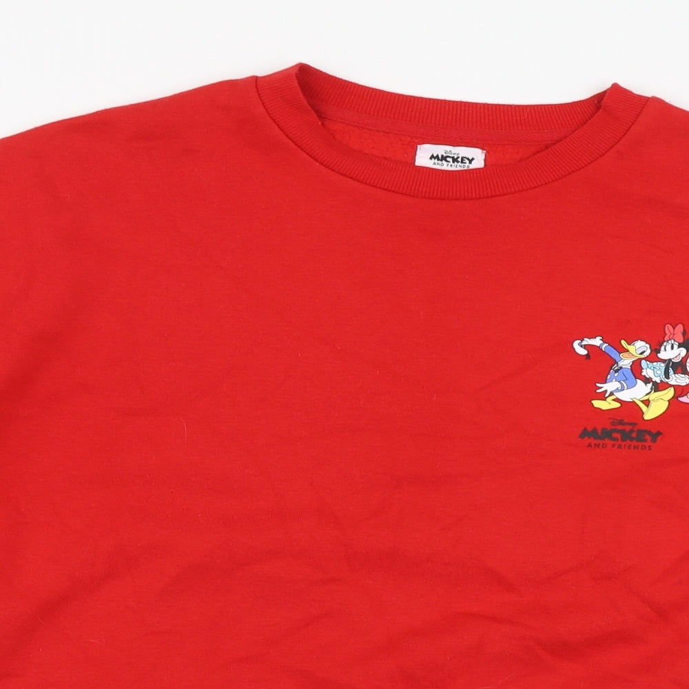 Disney Womens Red Cotton Pullover Hoodie Size XS