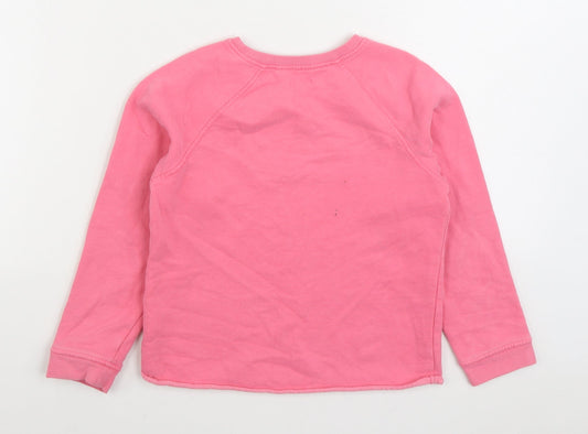 NEXT Girls Pink Cotton Pullover Sweatshirt Size 8 Years Pullover