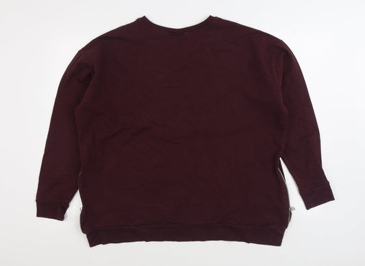 Dreams Womens Red Cotton Pullover Sweatshirt Size S Pullover