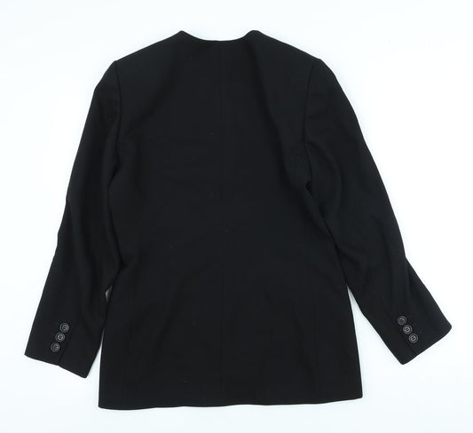 Marks and Spencer Womens Black Wool Jacket Blazer Size 10