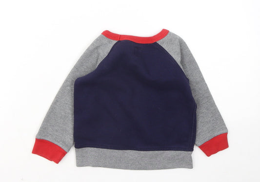 Gap Boys Blue Cotton Pullover Jumper Size 12-18 Months - Oh What Fun