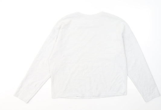 Zara Womens Blue Cotton Pullover Sweatshirt Size M