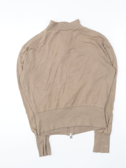 Internagional Womens Brown Cotton Full Zip Sweatshirt Size 14