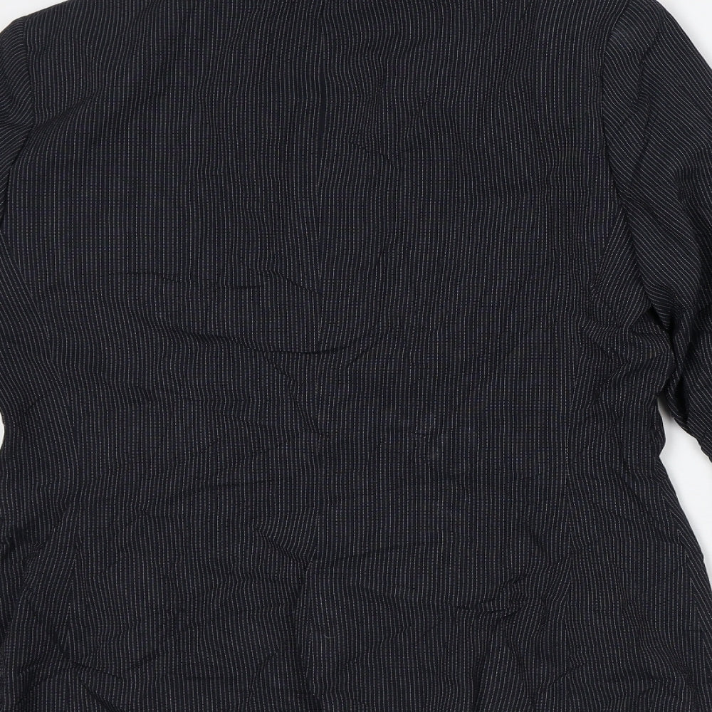 F&F Womens Black Striped Jacket Blazer Size 14