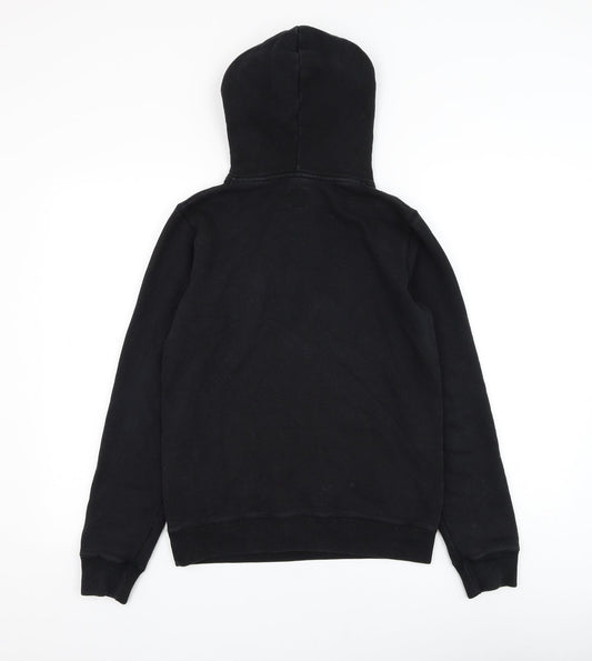Jack Wills Womens Black Cotton Pullover Hoodie Size 6 Pullover