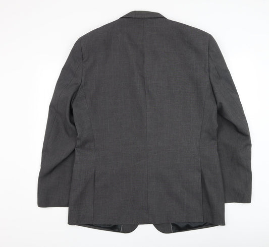 F&F Mens Grey Polyester Jacket Suit Jacket Size 44