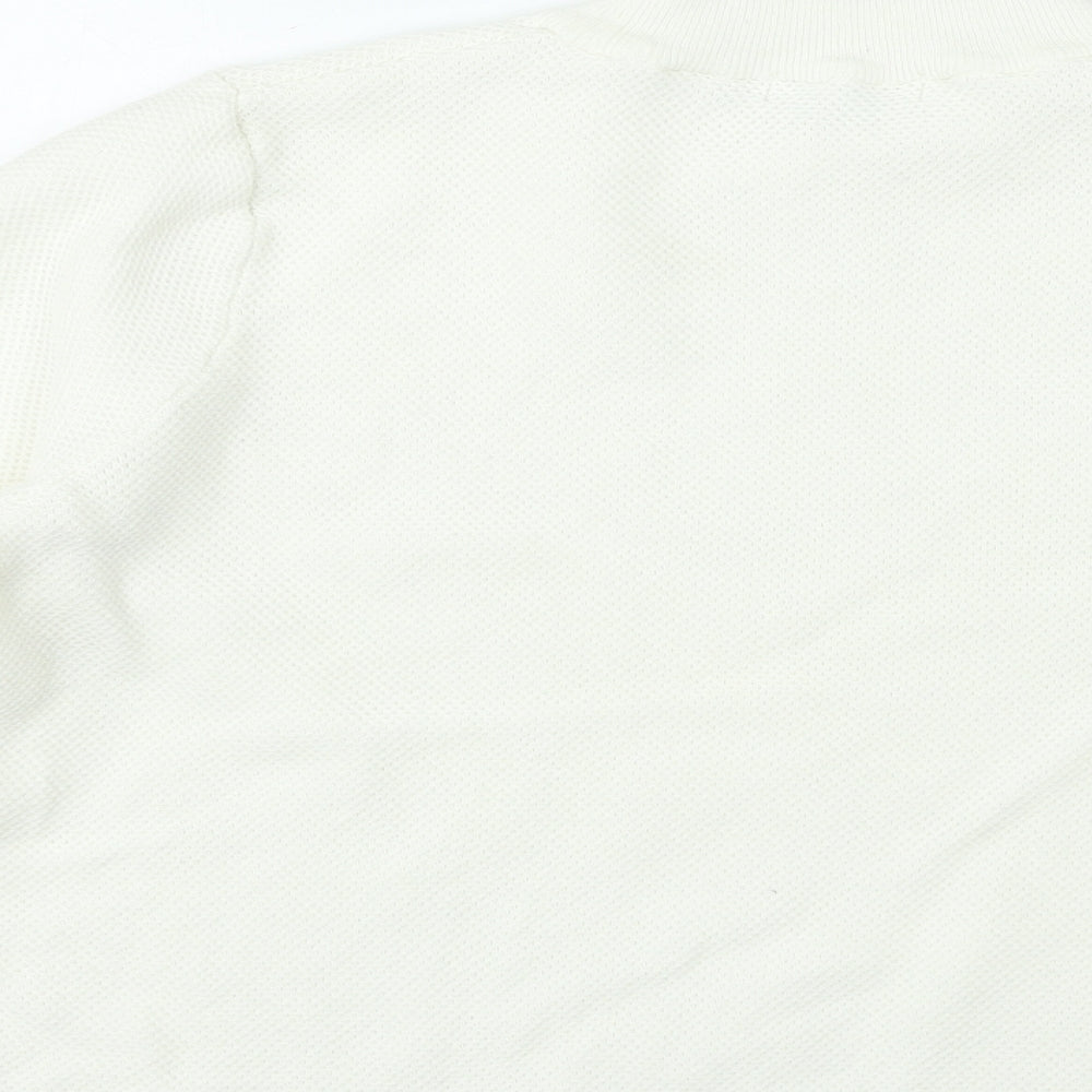 Marks and Spencer Womens Ivory High Neck Cotton Pullover Jumper Size 16