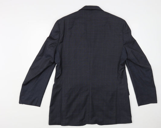 NEXT Mens Grey Check Wool Jacket Blazer Size 42