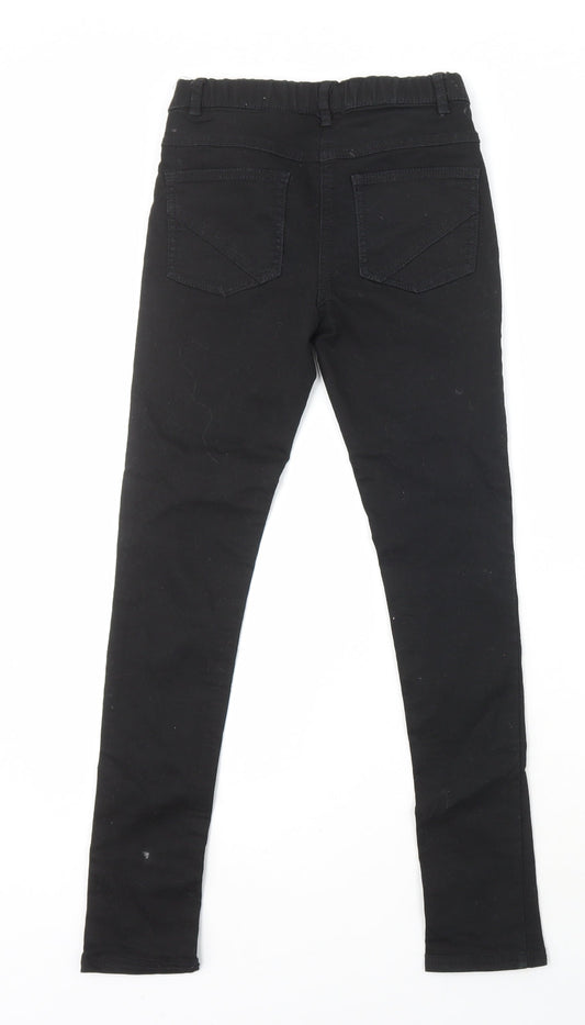 NEXT Girls Black Cotton Skinny Jeans Size 11 Years Regular