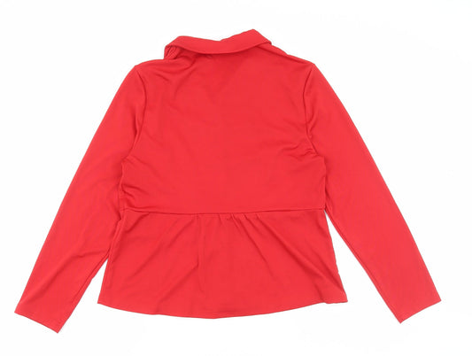 Preworn Womens Red Jacket Blazer Size L