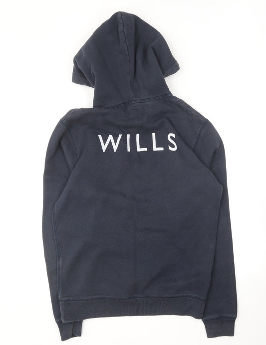 Jack Wills Womens Blue Cotton Pullover Hoodie Size XS