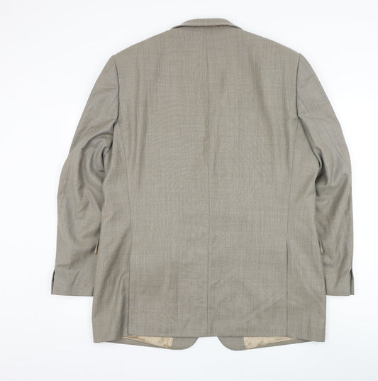 Van Kollem Mens Beige Wool Jacket Suit Jacket Size 44
