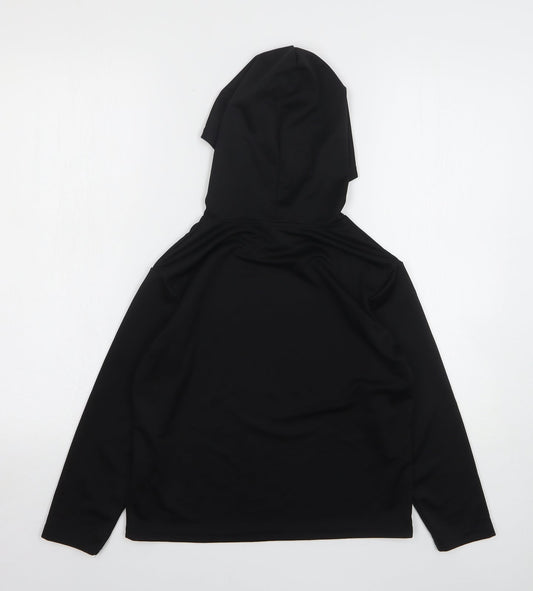 Shien Girls Black Polyester Pullover Hoodie Size 9 Years