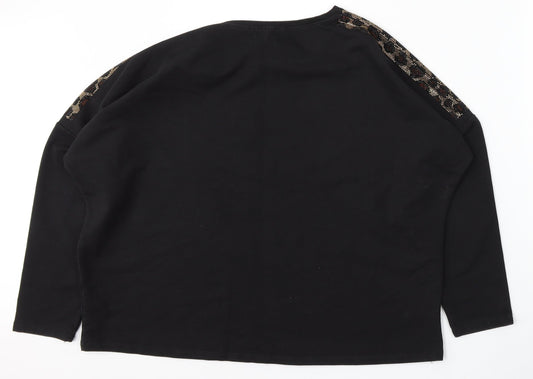 Klass Womens Black Polyester Pullover Sweatshirt Size XL
