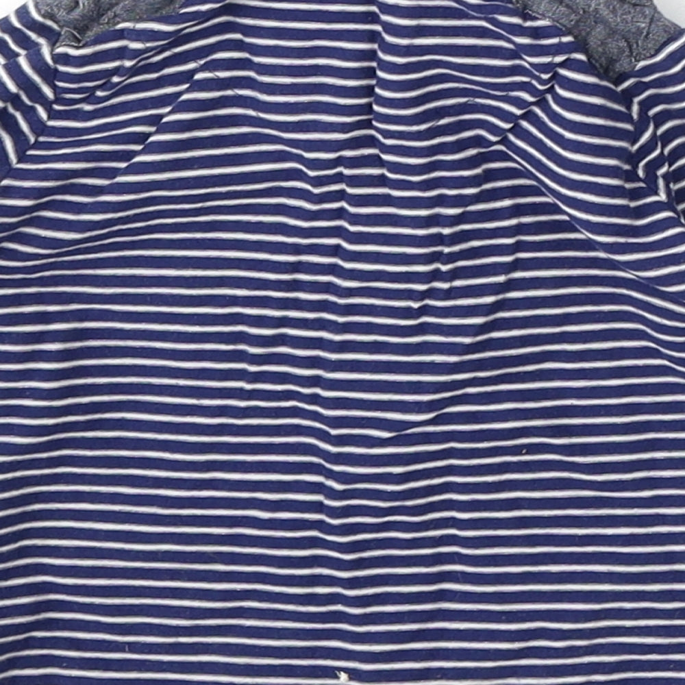 Rebel Boys Blue Striped Cotton Basic T-Shirt Size 12-18 Months Collared Button