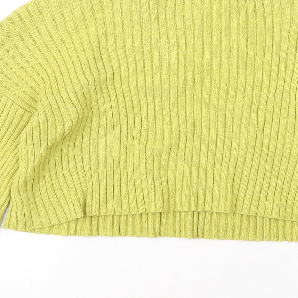 New Look Womens Yellow Mock Neck Viscose Pullover Jumper Size S