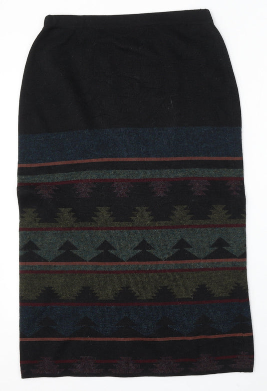 Preworn Womens Multicoloured Geometric Polyester Straight & Pencil Skirt Size 30 in